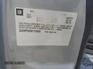 2008 Pontiac Grand Prix z VIN 2G2WP552081150269, wystawiony jako Copart lot #55073555 z przebiegiem 129 503 mil mil oraz Szkoda całkowita • Salvage title. Historia ofert i sprzedaży dostępna na DreamBid. Obrazek 12.