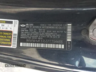 2007 MINI Hardtop z VIN WMWMF33537TT54433, wystawiony jako Copart lot #58813415 z przebiegiem 111 250 mil mil oraz Szkoda całkowita • Salvage title. Historia ofert i sprzedaży dostępna na DreamBid. Obrazek 12.