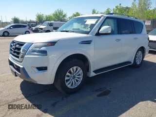 2023 Nissan Armada SV with VIN JN8AY2AD9P9692845, listed as a IAAI auction lot 42213250 with 59,880 mi miles and . Bid and sale history available at DreamBid. Image 2.