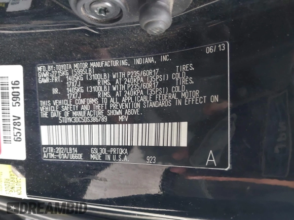 2013 Toyota Sienna XLE AAS с VIN 5TDYK3DC5DS386789, выставлен на аукционе IAAI как лот 42164870 с пробегом 171 786 миль миль и . История ставок и продаж доступна на DreamBid. Изображение 9.