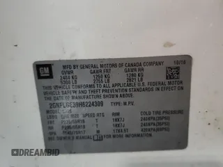 2017 Chevrolet Equinox Premier with VIN 2GNFLGE39H6224309, listed as a Copart auction lot 49394945 with 125,343 mi miles and Salvage Title. Bid and sale history available at carsss.com. Image 14.