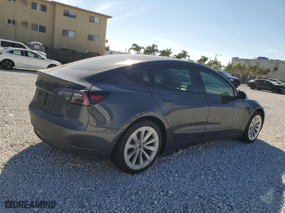 2023 Tesla Model 3 with VIN 5YJ3E1EA3PF427867, listed as a Copart auction lot 41621475 with 43,510 mi miles and Non Repairable. Bid and sale history available at carsss.com. Image 3.
