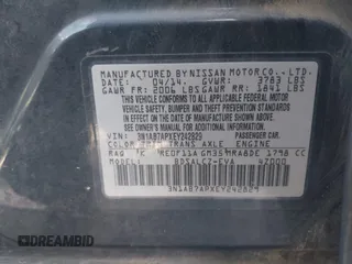 2014 Nissan Sentra S with VIN 3N1AB7APXEY242829, listed as a IAAI auction lot 42161249 with 164,001 mi miles and . Bid and sale history available at DreamBid. Image 9.