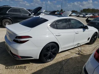 2022 Genesis G70 3.3T with VIN KMTG54TE1NU101029, listed as a Copart auction lot 74693774 with 0 mi miles and Non Repairable. Bid and sale history available at carsss.com. Image 3.