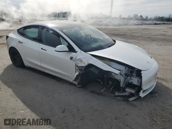 2021 Tesla Model 3 Standard Range Plus with VIN 5YJ3E1EA6MF048261, listed as a Copart auction lot 48680315 with Not Provided miles and Salvage Title. Bid and sale history available at DreamBid. Image 4.