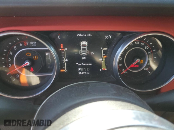 2018 Jeep Wrangler Unlimited Rubicon with VIN 1C4HJXFGXJW255881, listed as a Copart auction lot 62958975 with 39,439 mi miles and Salvage title. Bid and sale history available at DreamBid. Image 9.