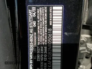 2022 Mercedes-Benz C 300 with VIN W1KAF4GB2NR050618, listed as a Copart auction lot 52556855 with 78,281 mi miles and Salvage title. Bid and sale history available at DreamBid. Image 13.