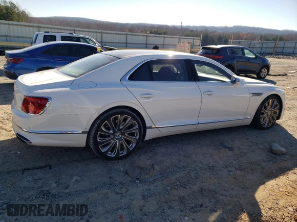 2023 Bentley Flying Spur W12 with VIN SCBBB6ZG8PC010034, listed as a Copart auction lot 46667145 with 21,437 mi miles and Salvage Title. Bid and sale history available at DreamBid. Image 3.