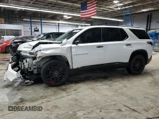 2018 Chevrolet Traverse Premier z VIN 1GNERKKW8JJ109978, wystawiony jako Copart lot #51374415 z przebiegiem 147 029 mil mil oraz Szkoda całkowita • Salvage title. Historia ofert i sprzedaży dostępna na DreamBid. Obrazek 1.
