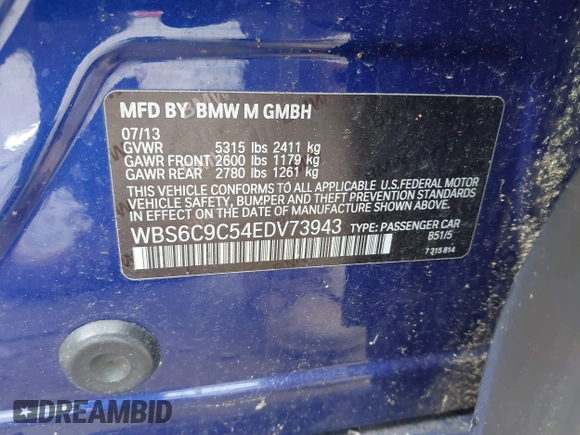 2014 BMW M6 z VIN WBS6C9C54EDV73943, wystawiony jako IAAI lot #42294944 z przebiegiem 129 823 mil mil oraz . Historia ofert i sprzedaży dostępna na DreamBid. Obrazek 9.