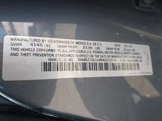 2011 Volkswagen Jetta SE with VIN 3VWBZ7AJ1BM027204, listed as a IAAI auction lot 41816349 with 152,028 mi miles and . Bid and sale history available at DreamBid. Image 9.