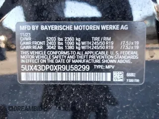 2024 BMW X3 sDrive30i with VIN 5UX43DP0XR9U58299, listed as a Copart auction lot 47617185 with 9,385 mi miles and Salvage Title. Bid and sale history available at DreamBid. Image 13.