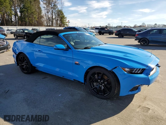 2017 Ford Mustang GT Premium with VIN 1FATP8FFXH5319509, listed as a Copart auction lot 45567855 with 43,612 mi miles and Salvage title. Bid and sale history available at DreamBid. Image 4.