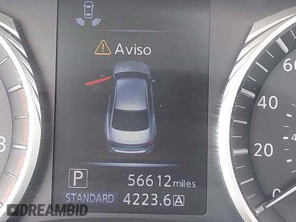 2019 Infiniti Q50 Luxe with VIN JN1EV7AR6KM550265, listed as a IAAI auction lot 42171598 with 56,612 mi miles and . Bid and sale history available at DreamBid. Image 15.