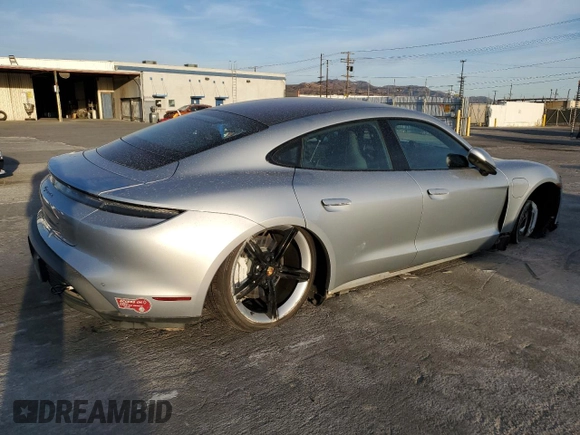 2021 Porsche Taycan 4S with VIN WP0AB2Y16MSA43990, listed as a Copart auction lot 81328264 with 43,190 mi miles and Salvage title. Bid and sale history available at DreamBid. Image 3.