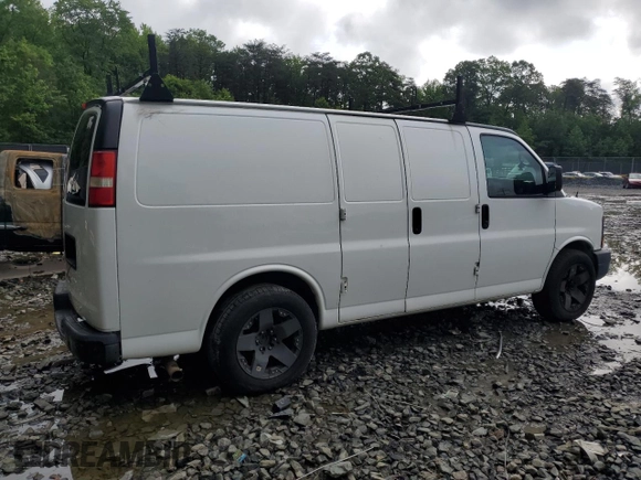 2013 Chevrolet Express Cargo z VIN 1GCSGAFX5D1164407, wystawiony jako Copart lot #56353205 z przebiegiem 166 202 mil mil oraz Szkoda całkowita • Salvage title. Historia ofert i sprzedaży dostępna na DreamBid. Obrazek 3.