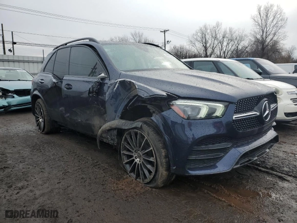 2020 Mercedes-Benz GLE with VIN 4JGFB4JB2LA142422, listed as a Copart auction lot 52342055 with 57,545 mi miles and Salvage Title. Bid and sale history available at carsss.com. Image 4.