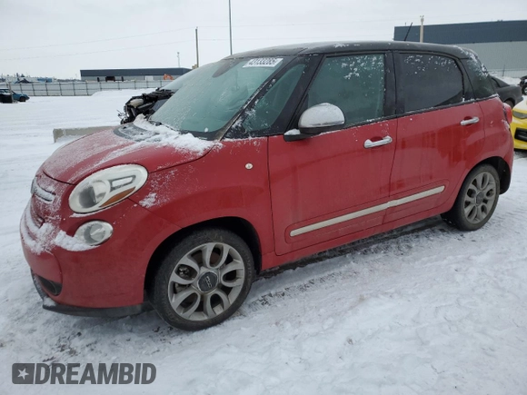 2014 FIAT 500L Lounge with VIN ZFBCFACHXEZ024704, listed as a Copart auction lot 43133285 with 111,279 mi miles and Salvage Title. Bid and sale history available at DreamBid. Image 1.