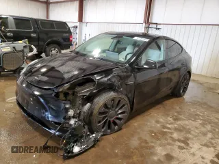 2021 Tesla Model Y Performance with VIN 5YJYGDEF1MF201903, listed as a Copart auction lot 47781485 with 82,716 mi miles and Salvage Title. Bid and sale history available at DreamBid. Image 1.