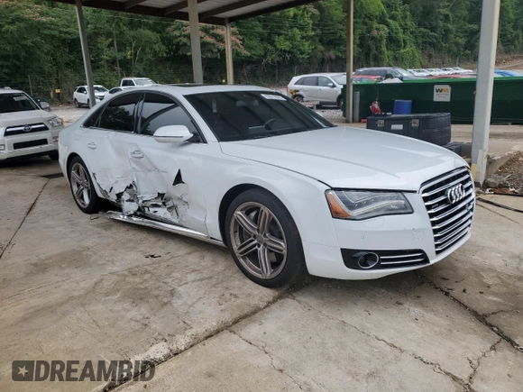 2013 Audi A8 4.0L with VIN WAUA2AFD9DN026942, listed as a Copart auction lot 60319565 with 122,341 mi miles and Salvage title. Bid and sale history available at DreamBid. Image 4.