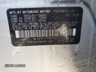 2019 Mitsubishi Mirage ES with VIN ML32F3FJ7KHF03222, listed as a Copart auction lot 55153875 with 121,003 mi miles and Clean title. Bid and sale history available at DreamBid. Image 12.