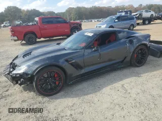2017 Chevrolet Corvette Z06 2LZ with VIN 1G1YR2D61H5600116, listed as a Copart auction lot 76801114 with 68,965 mi miles and Salvage Title. Bid and sale history available at carsss.com. Image 1.