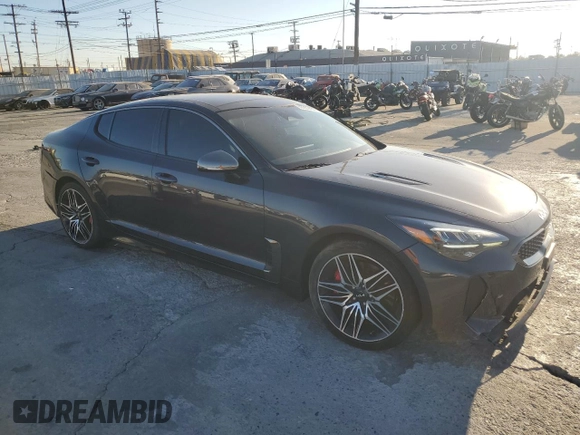2022 Kia Stinger GT1 with VIN KNAE45LCXN6106633, listed as a Copart auction lot 82235434 with 72,786 mi miles and Salvage Title. Bid and sale history available at DreamBid. Image 4.