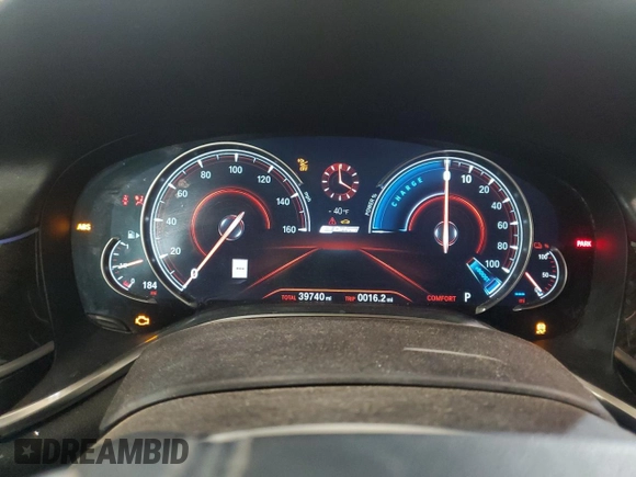 2018 BMW 7 Series 740e xDrive iPerformance with VIN WBA7J2C52JG497993, listed as a Copart auction lot 40766383 with 39,740 mi miles. Bid and sale history available at carsss.com. Image 9.