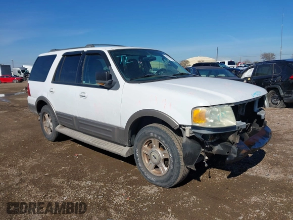 2003 Ford Expedition Eddie Bauer with VIN 1FMFU17L43LC47511, listed as a IAAI auction lot 41389633 with 236,105 mi miles. Bid and sale history available at carsss.com. Image 1.