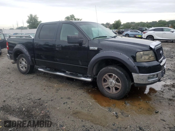 2005 Ford F-150 XLT with VIN 1FTPW145X5KE63882, listed as a Copart auction lot 63299475 with 204,166 mi miles and Salvage title. Bid and sale history available at DreamBid. Image 4.