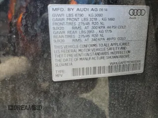 2015 Audi Q7 Premium Plus with VIN WA1LGAFE7FD005306, listed as a Copart auction lot 56751455 with 103,688 mi miles and Clean Title. Bid and sale history available at DreamBid. Image 13.
