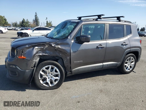 2017 Jeep Renegade Latitude with VIN ZACCJABB4HPE66423, listed as a Copart auction lot 53924625 with 97,922 mi miles and Salvage Title. Bid and sale history available at carsss.com. Image 1.