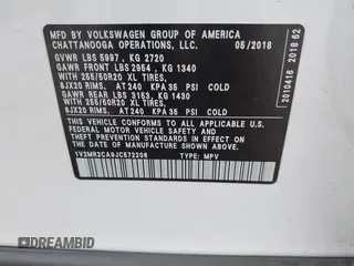 2018 Volkswagen Atlas SEL with VIN 1V2MR2CA9JC572206, listed as a IAAI auction lot 41995114 with 64,324 mi miles and . Bid and sale history available at DreamBid. Image 9.