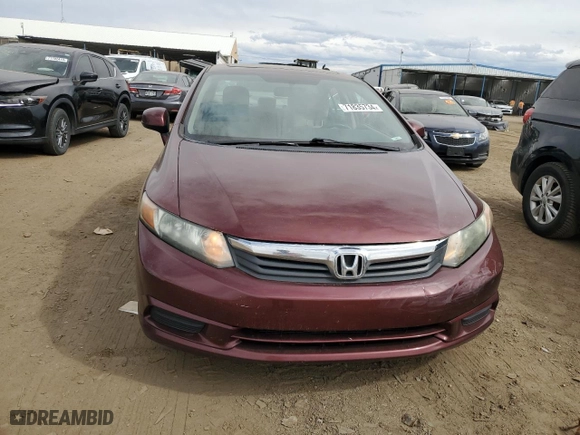2012 Honda Civic Sdn EX with VIN 19XFB2F85CE390747, listed as a Copart auction lot 71835734 with 107,039 mi miles and Salvage Title. Bid and sale history available at carsss.com. Image 5.