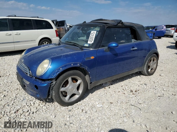 2005 MINI Convertible with VIN WMWRF33495TG11902, listed as a Copart auction lot 45397475 with Not provided miles and Salvage title. Bid and sale history available at DreamBid. Image 1.
