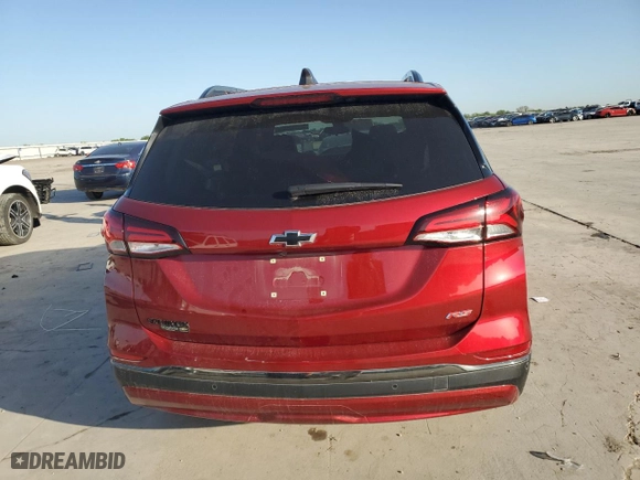 2022 Chevrolet Equinox RS with VIN 3GNAXMEV8NS154152, listed as a Copart auction lot 52093335 with 47,992 mi miles and Salvage Title. Bid and sale history available at carsss.com. Image 6.