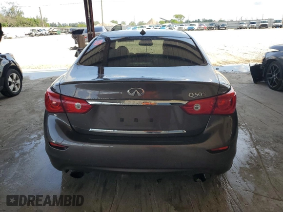 2015 Infiniti Q50 with VIN JN1BV7AP4FM335961, listed as a Copart auction lot 61829295 with 130,327 mi miles and Salvage title. Bid and sale history available at DreamBid. Image 6.