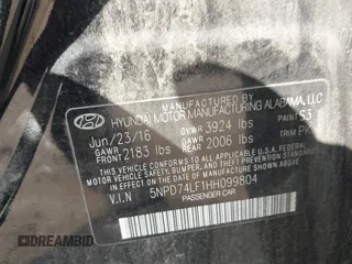 2017 Hyundai Elantra SE z VIN 5NPD74LF1HH099804, wystawiony jako IAAI lot #40579001 z przebiegiem 101 695 mil mil oraz . Historia ofert i sprzedaży dostępna na DreamBid. Obrazek 9.
