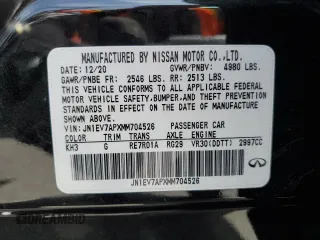 2021 Infiniti Q50 Pure with VIN JN1EV7APXMM704526, listed as a Copart auction lot 53291505 with 49,078 mi miles and Salvage title. Bid and sale history available at DreamBid. Image 13.
