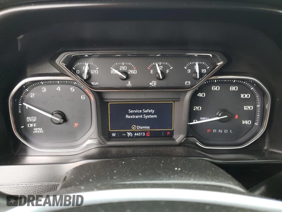 2019 GMC Sierra 1500 with VIN 1GTU8DED2KZ214340, listed as a Copart auction lot 42968745 with 44,313 mi miles and Salvage Title. Bid and sale history available at DreamBid. Image 9.