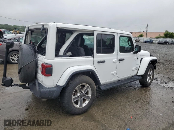2019 Jeep Wrangler Unlimited Sahara with VIN 1C4HJXEN9KW691364, listed as a Copart auction lot 60405835 with 17,469 mi miles and Salvage title. Bid and sale history available at DreamBid. Image 3.
