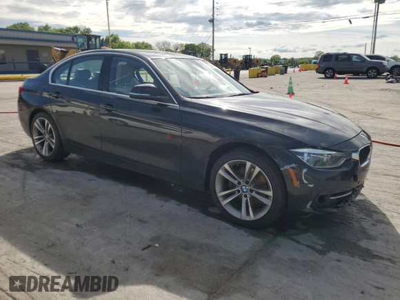 2017 BMW 3 Series 330i with VIN WBA8B9G37HNU53691, listed as a Copart auction lot 54612825 with 107,287 mi miles and Salvage Title. Bid and sale history available at carsss.com. Image 4.