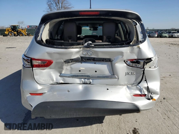 2013 Infiniti JX35 with VIN 5N1AL0MM5DC301162, listed as a Copart auction lot 49324205 with 137,407 mi miles and Salvage Title. Bid and sale history available at carsss.com. Image 6.