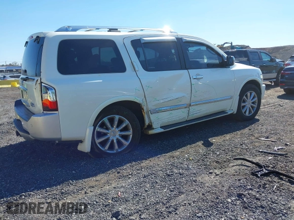 2010 Infiniti QX56 with VIN 5N3ZA0NE7AN909000, listed as a IAAI auction lot 42044598 with 284,698 mi miles. Bid and sale history available at carsss.com. Image 4.