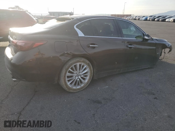 2019 Infiniti Q50 3.0t LUXE with VIN JN1EV7APXKM516120, listed as a Copart auction lot 45885915 with 40,057 mi miles and Salvage Title. Bid and sale history available at carsss.com. Image 3.
