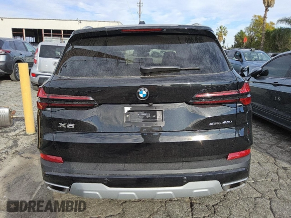 2025 BMW X5 sDrive40i with VIN 5UX13EU04S9Y27497, listed as a Copart auction lot 47147515 with 1,735 mi miles and Clean Title. Bid and sale history available at carsss.com. Image 6.