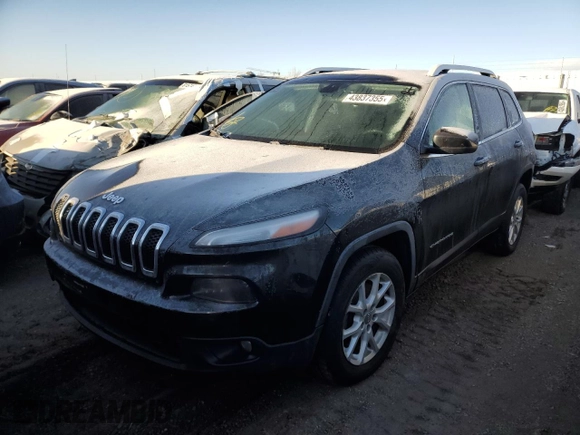 2015 Jeep Cherokee Latitude with VIN 1C4PJMCB8FW734732, listed as a Copart auction lot 43837355 with 132,097 mi miles and Salvage Title. Bid and sale history available at carsss.com. Image 1.