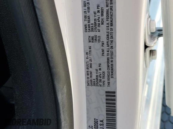 2020 Ram 1500 Laramie z VIN 1C6SRFJT5LN402007, wystawiony jako Copart lot #56427815 z przebiegiem 79 159 mil mil oraz Szkoda całkowita • Salvage title. Historia ofert i sprzedaży dostępna na DreamBid. Obrazek 12.