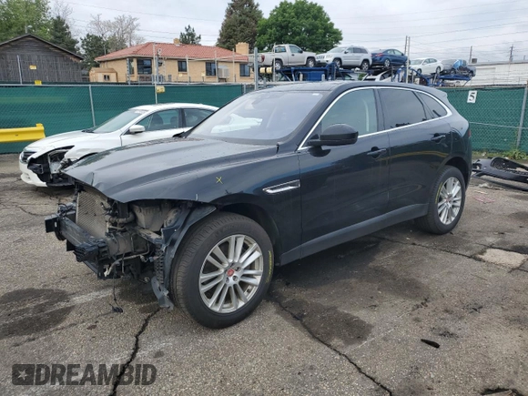 2019 Jaguar F-Pace 25t Prestige with VIN SADCK2GX3KA392592, listed as a Copart auction lot 59199455 with 170,635 mi miles and Salvage title. Bid and sale history available at DreamBid. Image 1.
