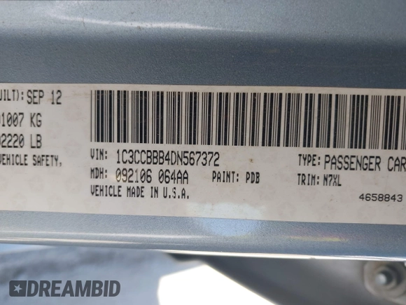 2013 Chrysler 200 Touring with VIN 1C3CCBBB4DN567372, listed as a IAAI auction lot 42196274 with 182,018 mi miles. Bid and sale history available at carsss.com. Image 9.